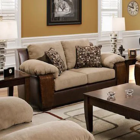 Stationary Loveseat with Pillow Top Arms